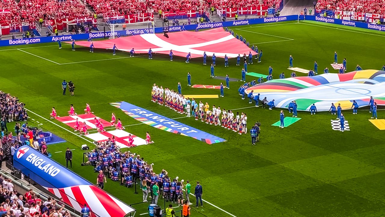European-soccer-with-flags-on-soccer-field